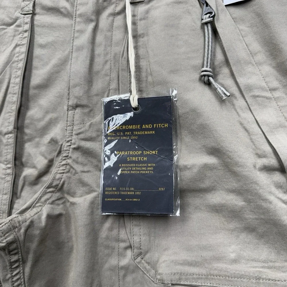 Abercrombie & Fitch Cargo Shorts Mens 30  Paratrooper Military Vtg Y2K Khaki